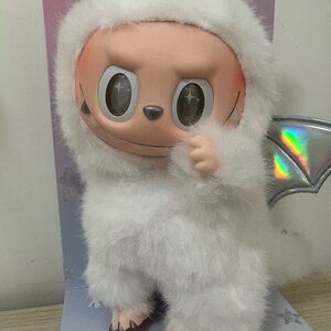 Custom White Angel Labubu Zimomo Doll Pendant (17 cm)